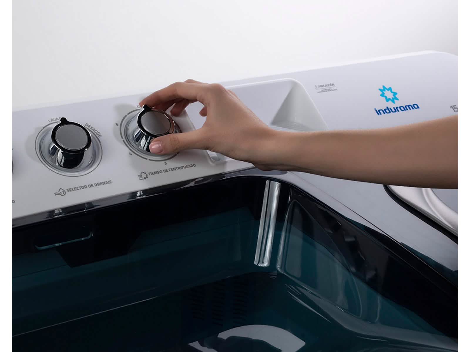Lavadora Semi Automatica Doble Tina 15 KG LRI 15BLSA Indurama
