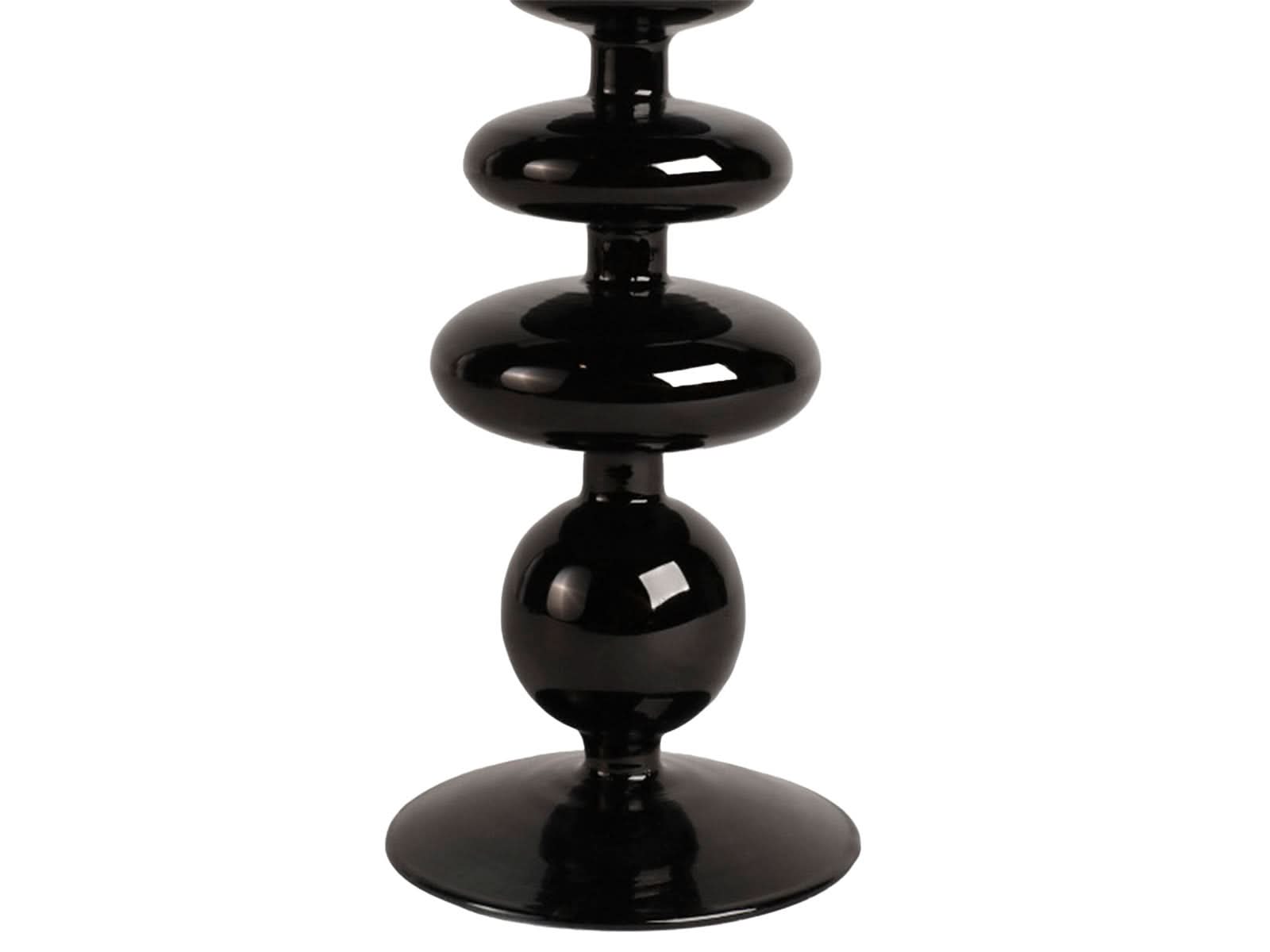 Candelabro Vidrio Negro 28x10cm