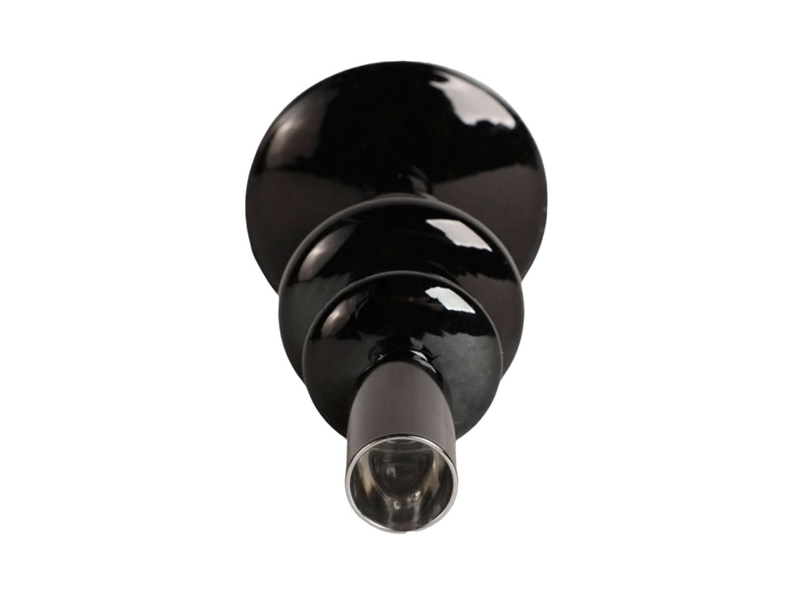 Candelabro Vidrio Negro 18x8cm