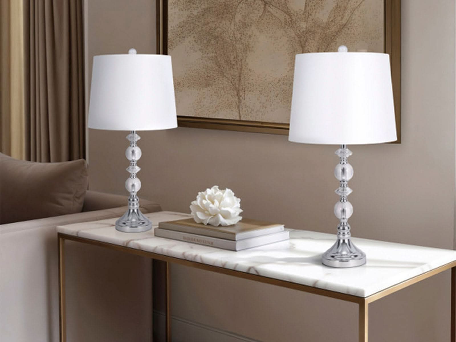 Lampara de Mesa Cristal 66cm