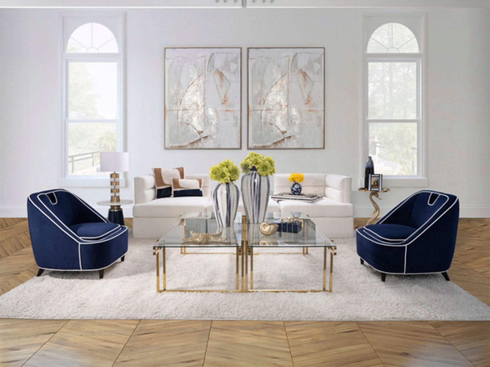 Florero Stripped 51x28cm