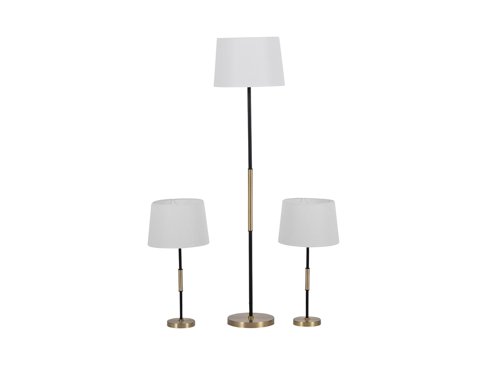 Set Lampara de Pie + 2 Lamparas Mesa 66x152cm