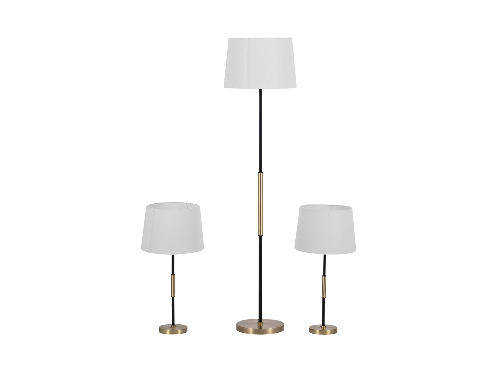 Set Lampara de Pie + 2 Lamparas Mesa 66x152cm