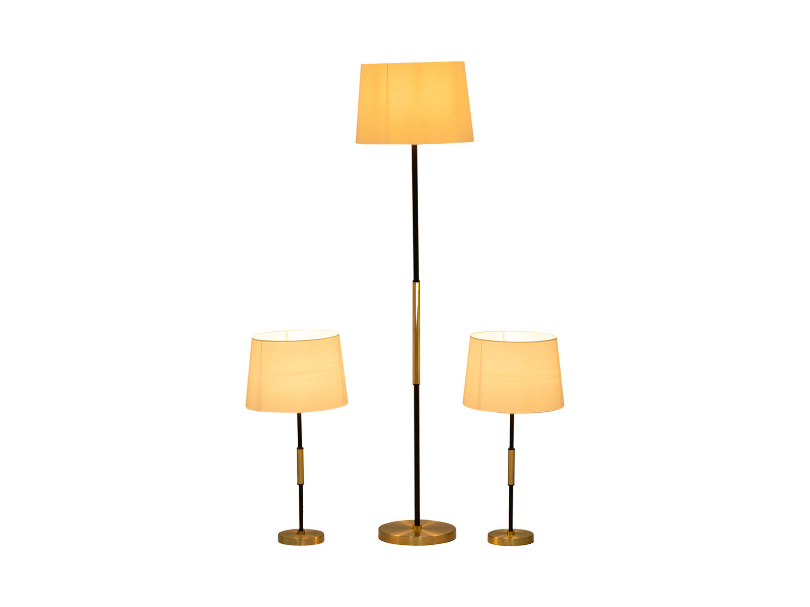 Set Lampara de Pie + 2 Lamparas Mesa 66x152cm