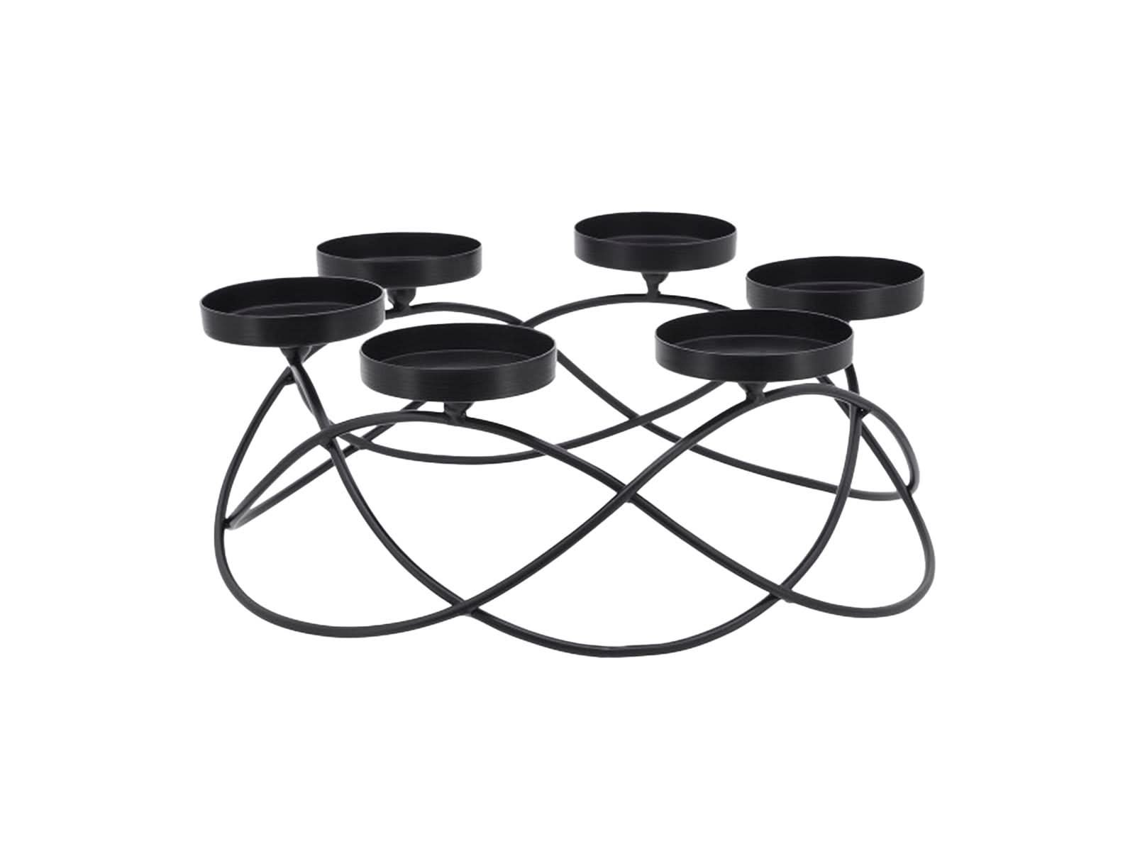 Candelabro Metalico Negro 15x36cm