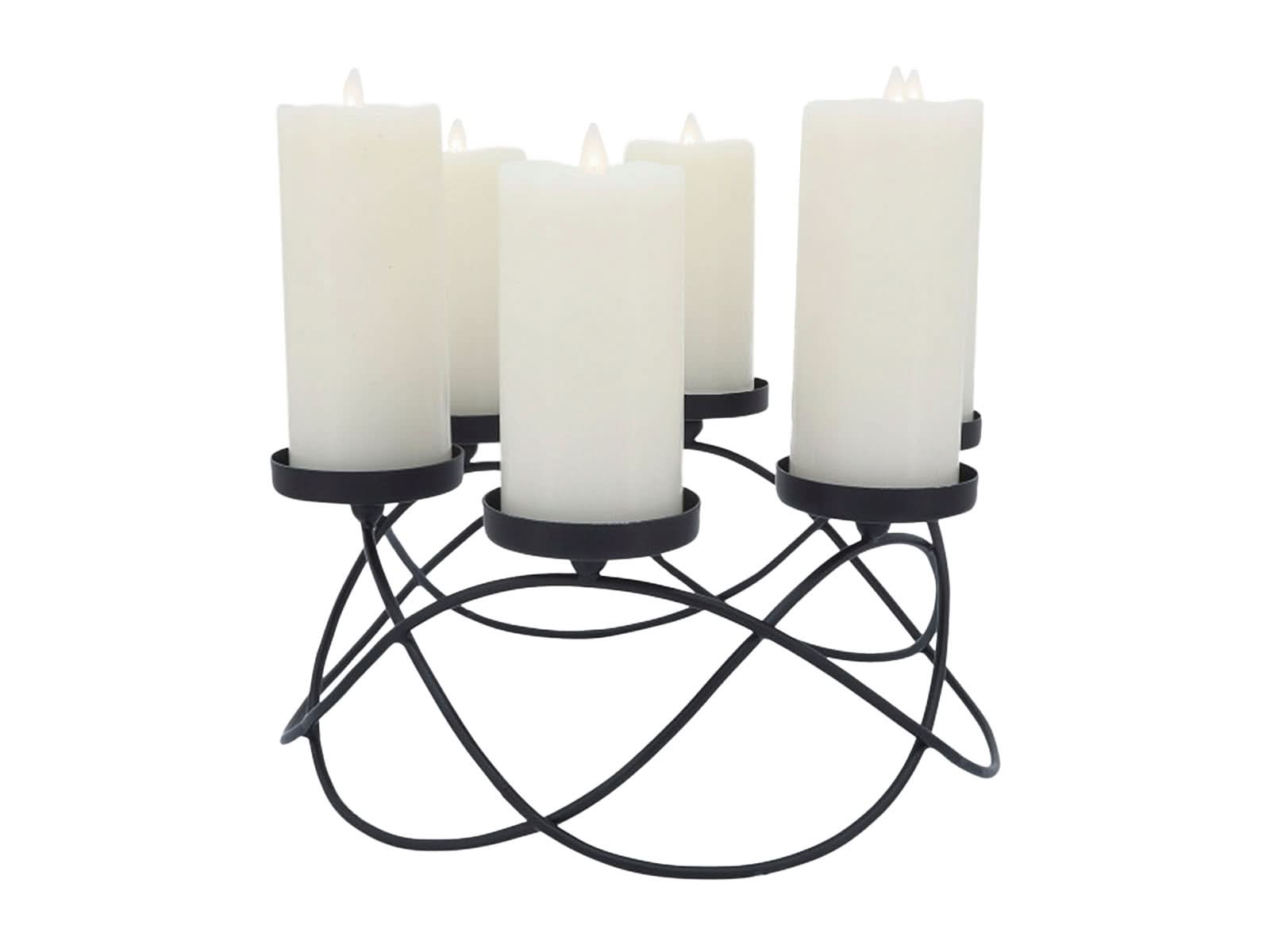 Candelabro Metalico Negro 15x36cm