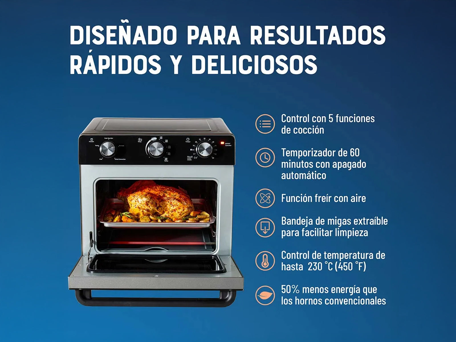 Horno con Freidora de Aire 22 L. Oster