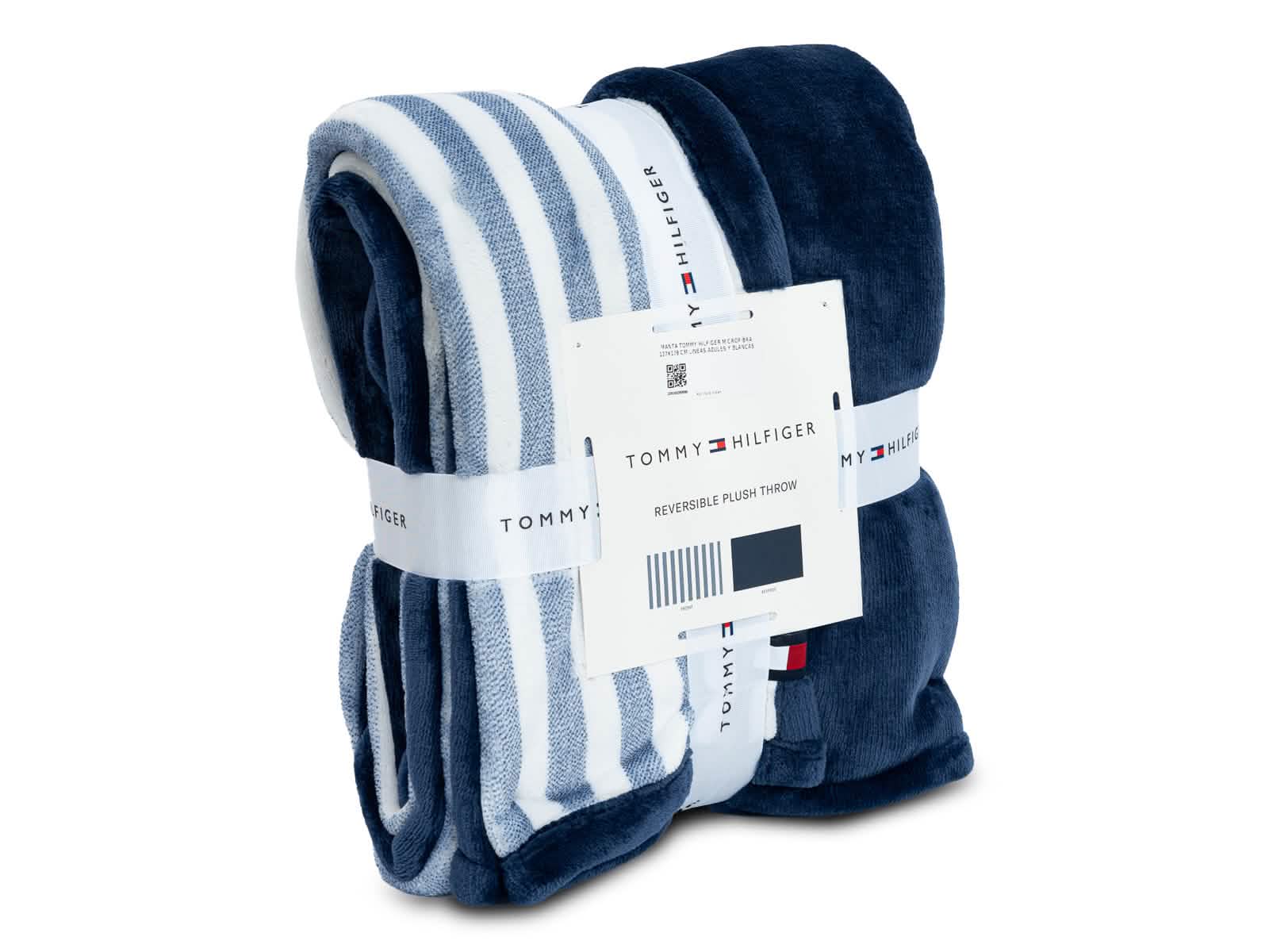 Manta Tommy Hilfiger #Color_Lineas Azules Blancas