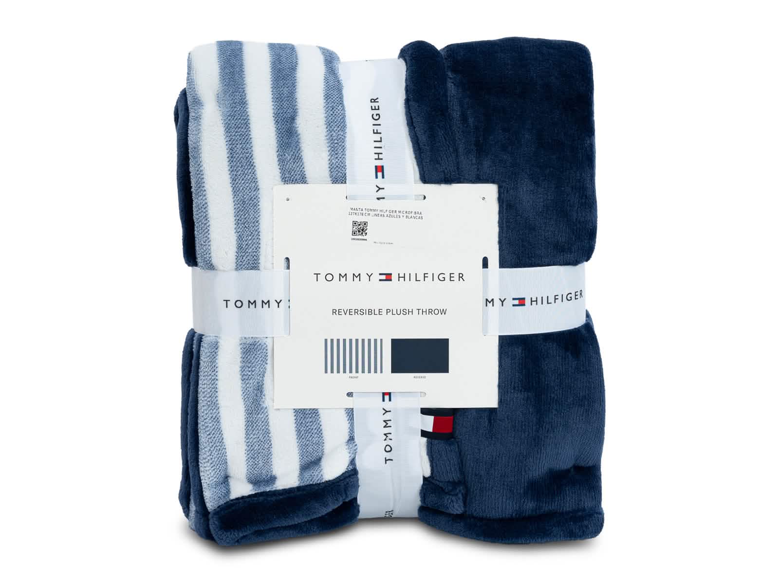 Manta Tommy Hilfiger #Color_Lineas Azules Blancas