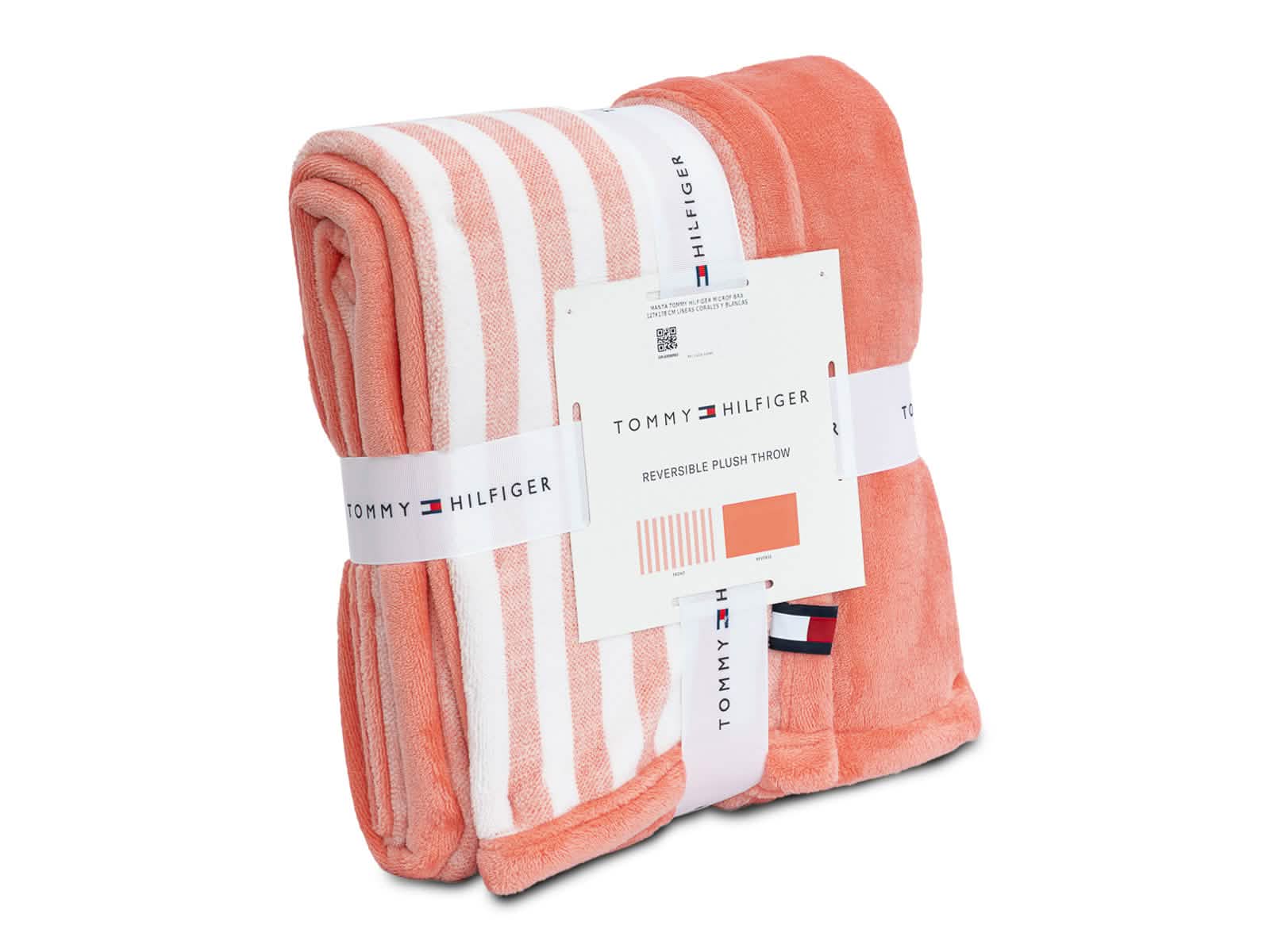 Manta Tommy Hilfiger #Color_Lineas Corales Blancas
