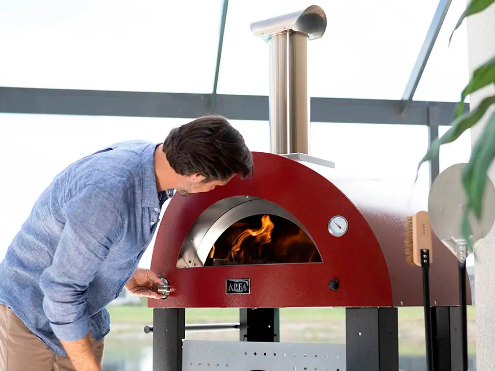 Horno Moderno 1 Pizza a Gas Alfa Forni #Color_Rojo