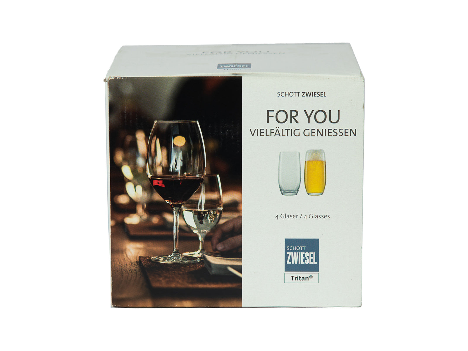 Vaso para Cerveza Vidrio C/Transparente Set x 4 For You 42