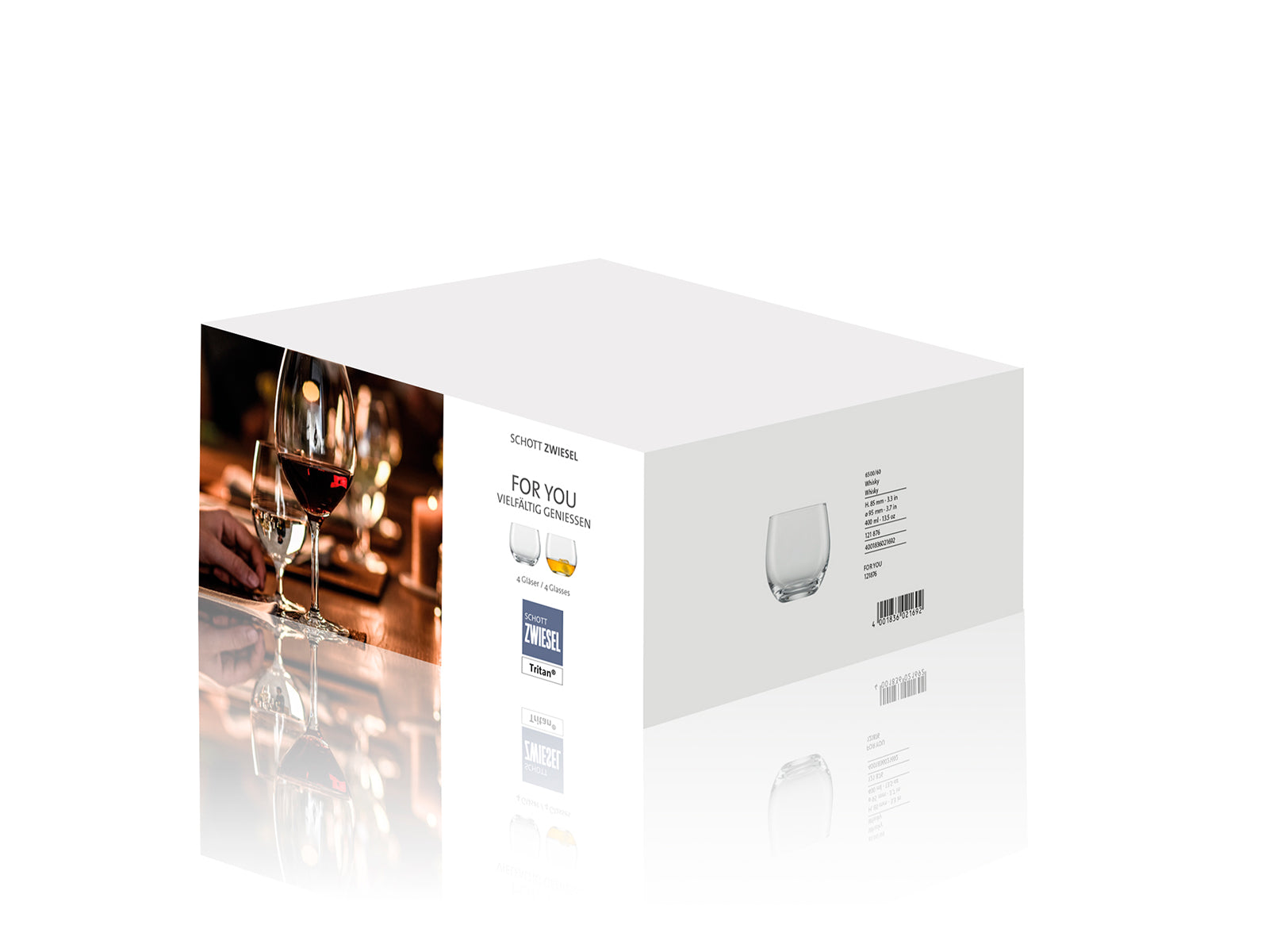 Vaso para Whisky Vidrio C/Transparente Set x 4 For You