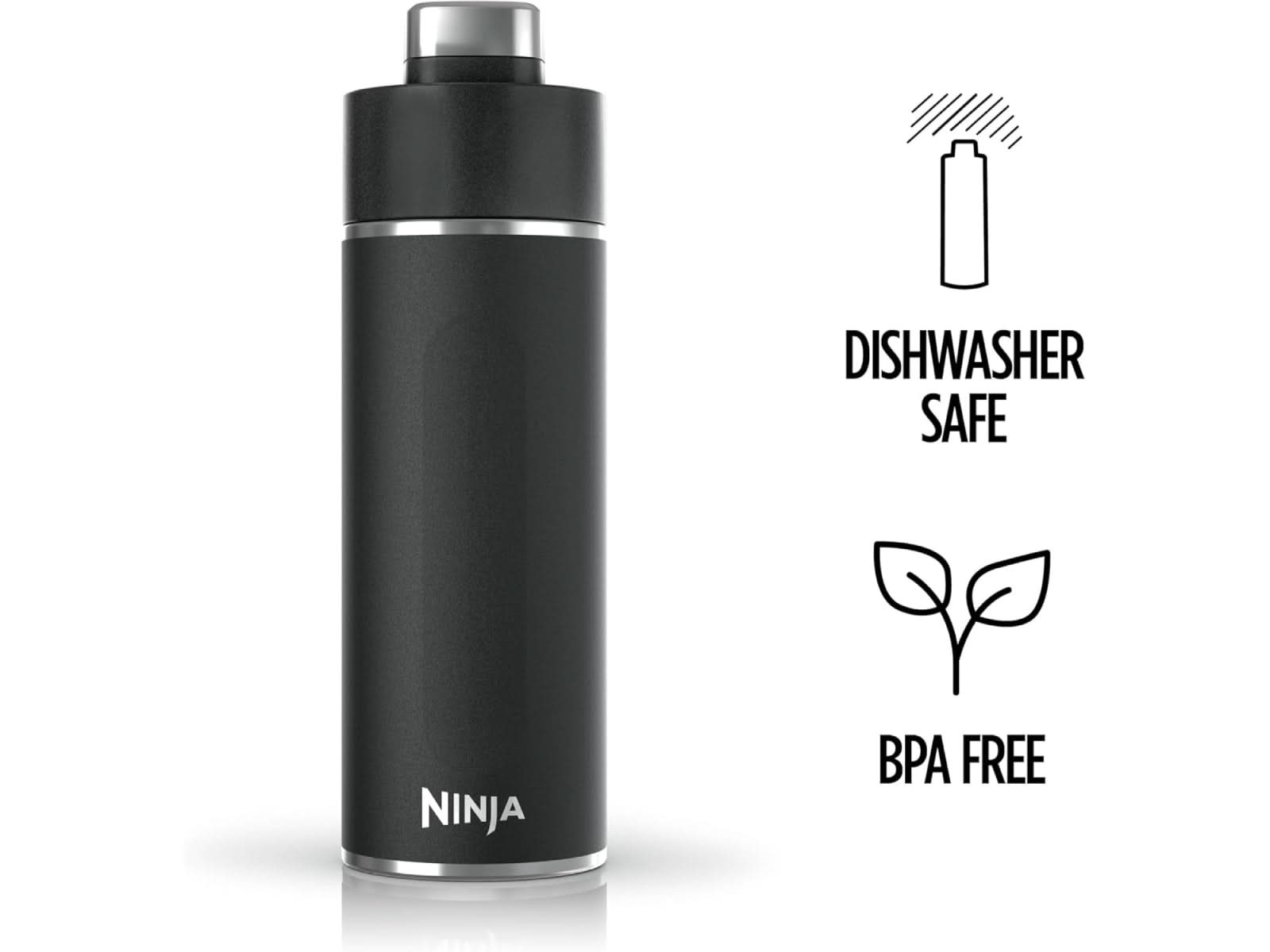 Botella de Agua 532 ml Ninja Negro