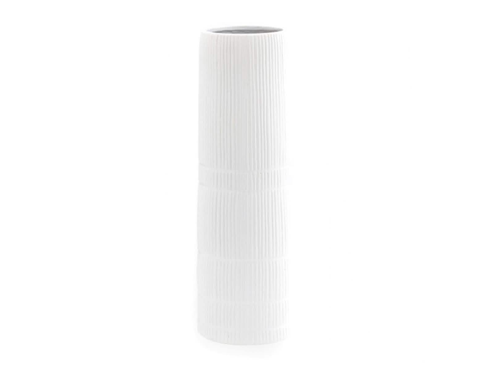Florero Cylinder Ceramica 46Cm Blanco