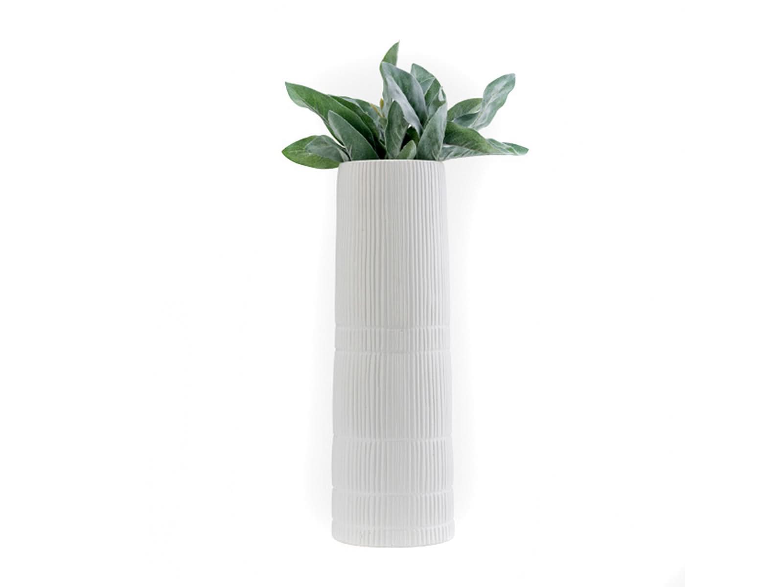 Florero Cylinder Ceramica 46Cm Blanco