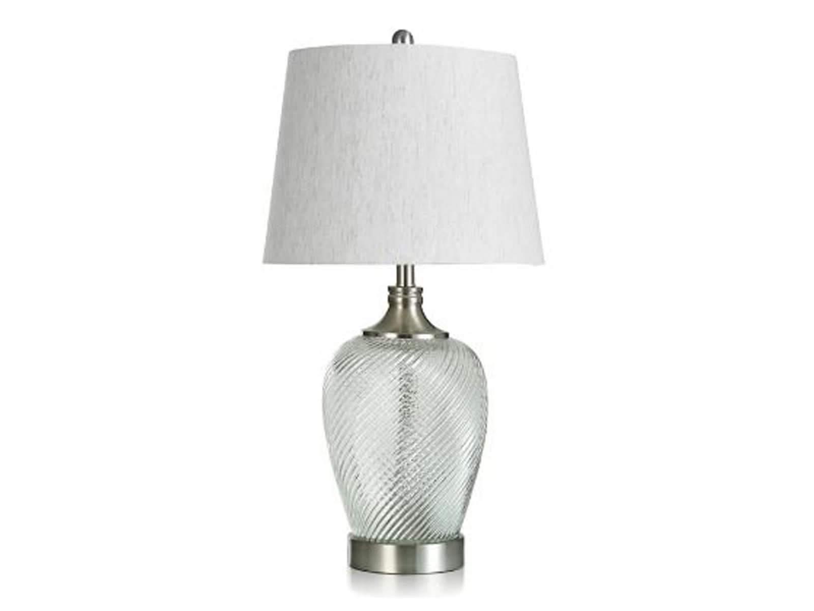 Lampara De Mesa De Cristal Texturizado