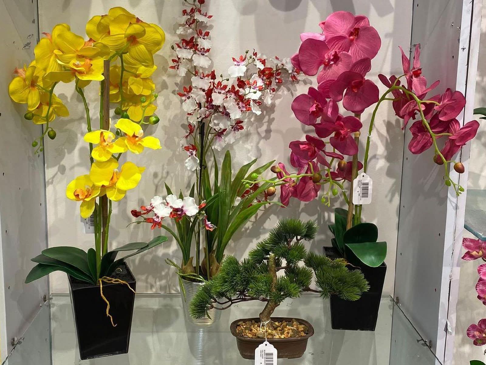 Flores Orquideas Artificiales C/Amarillo