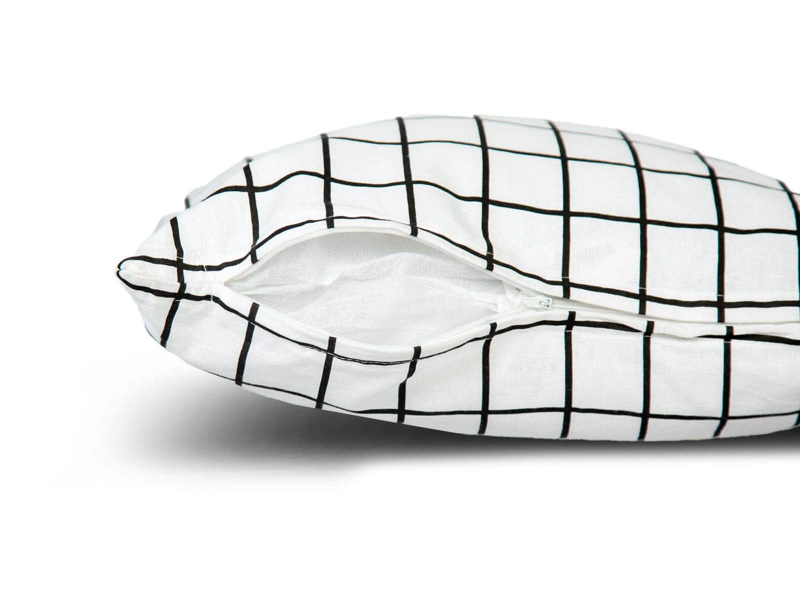 Cojin Poliester Blanco a Cuadros