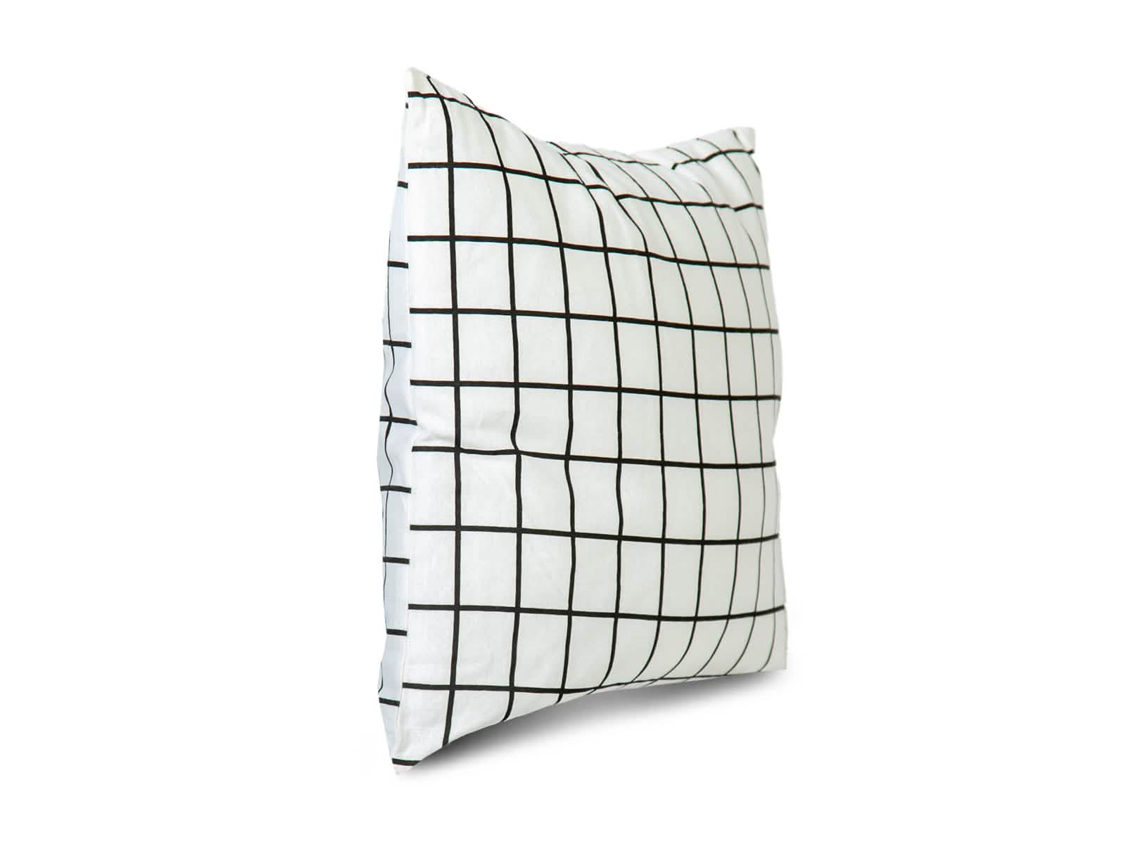 Cojin Poliester Blanco a Cuadros