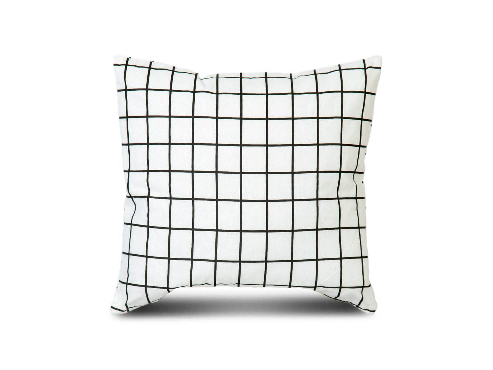 Cojin Poliester Blanco a Cuadros