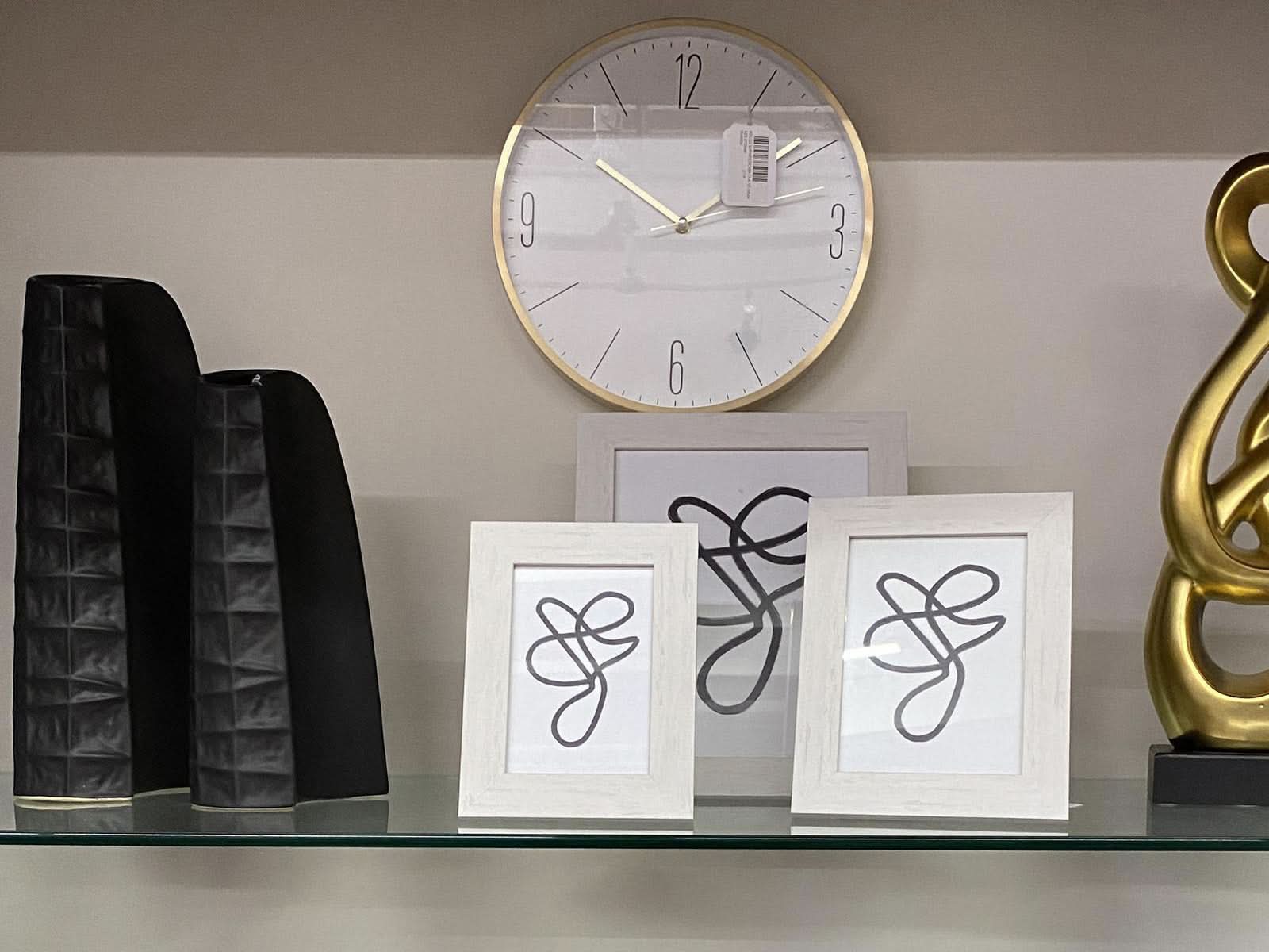 Florero Ceramica Cuadriculado Negro