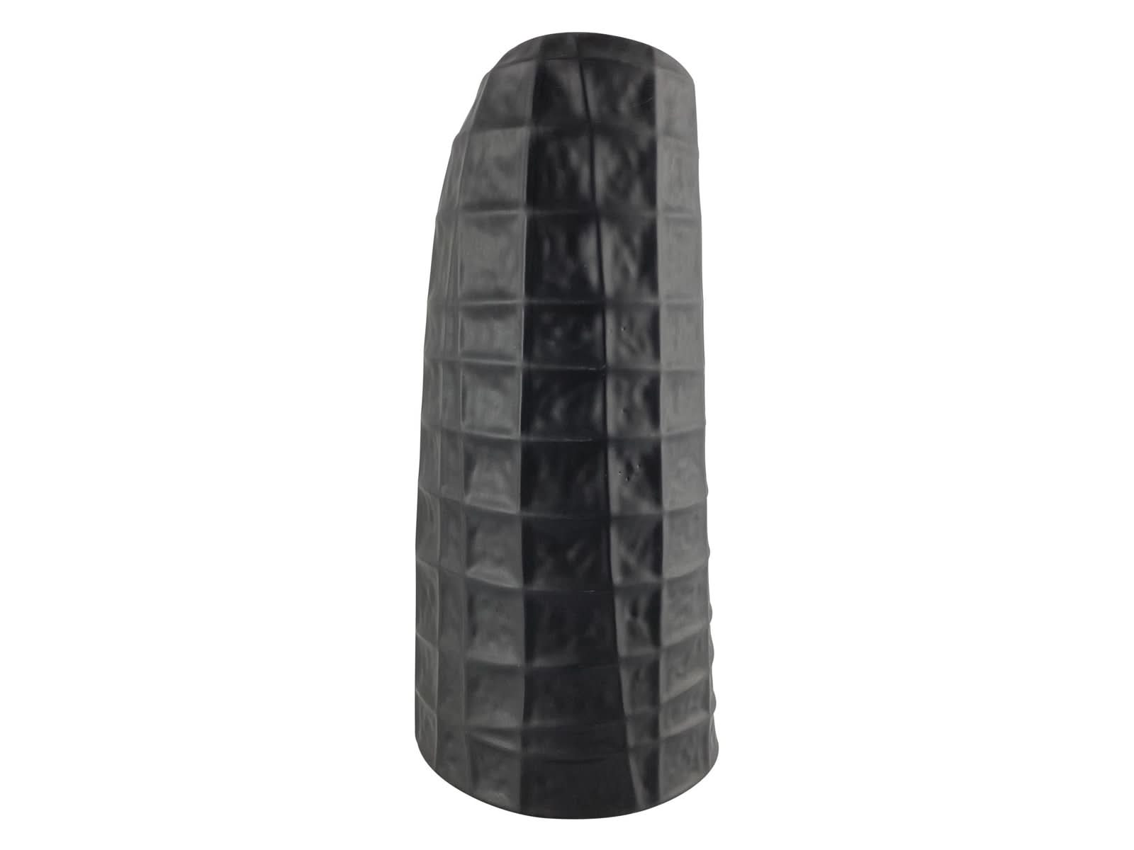 Florero Ceramica Cuadriculado Negro 38 Cm