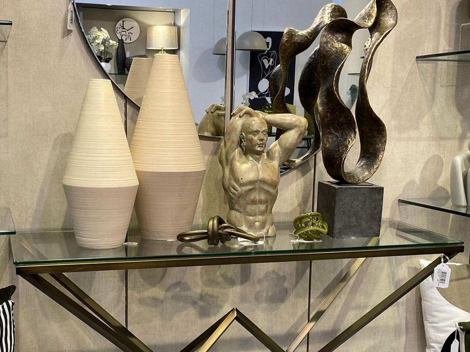 Florero Dolomita 42cm C/Beige