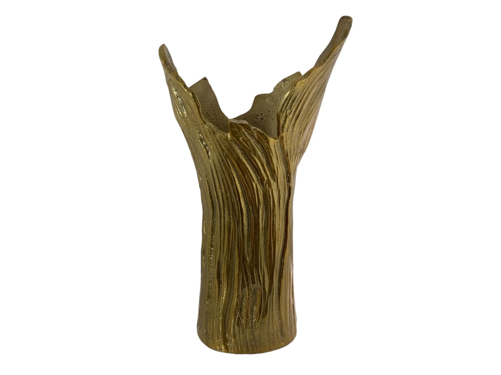 Florero Aluminio Tronco Dorado