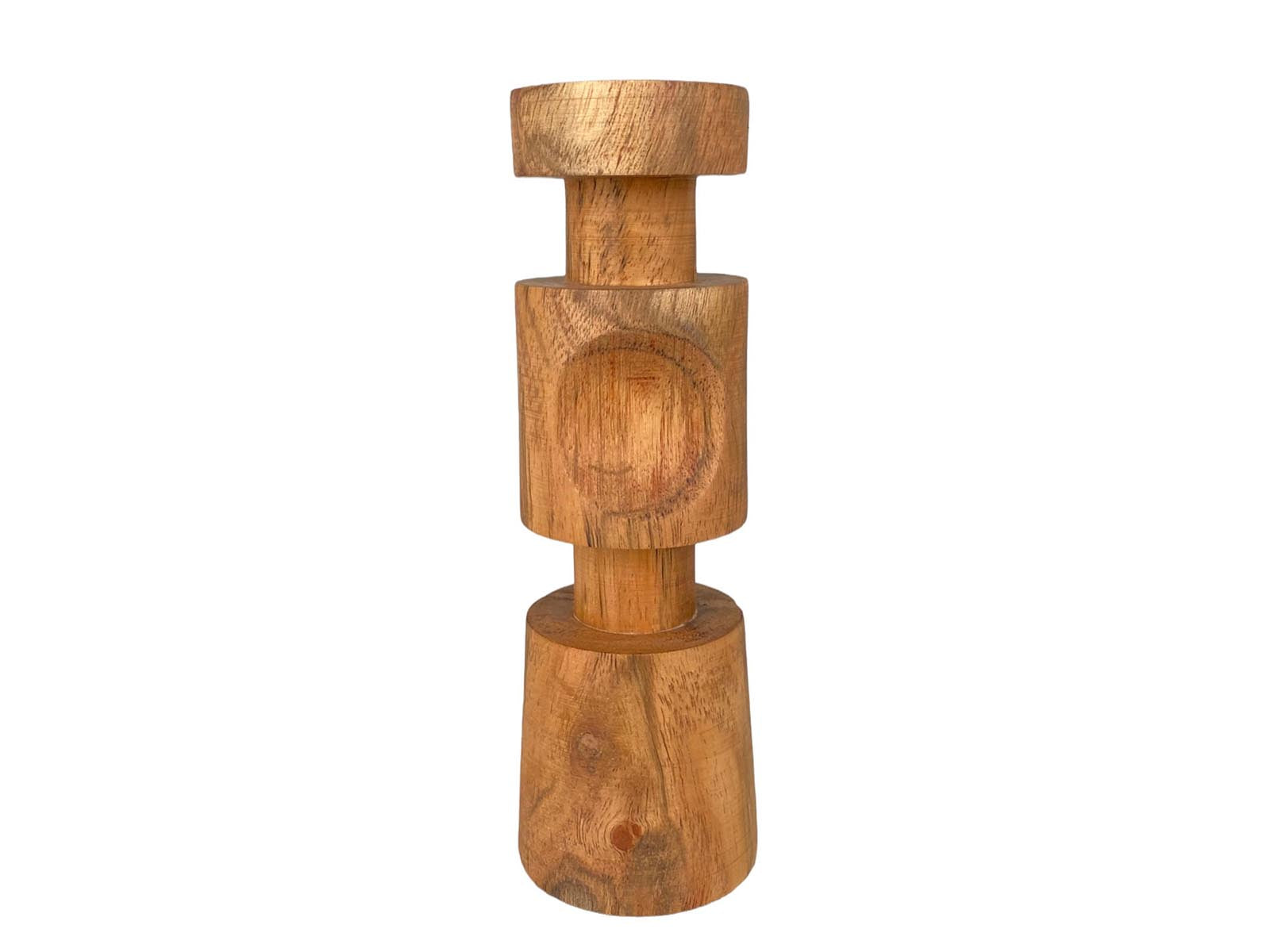 Candelabro Madera 18Cm Cafe