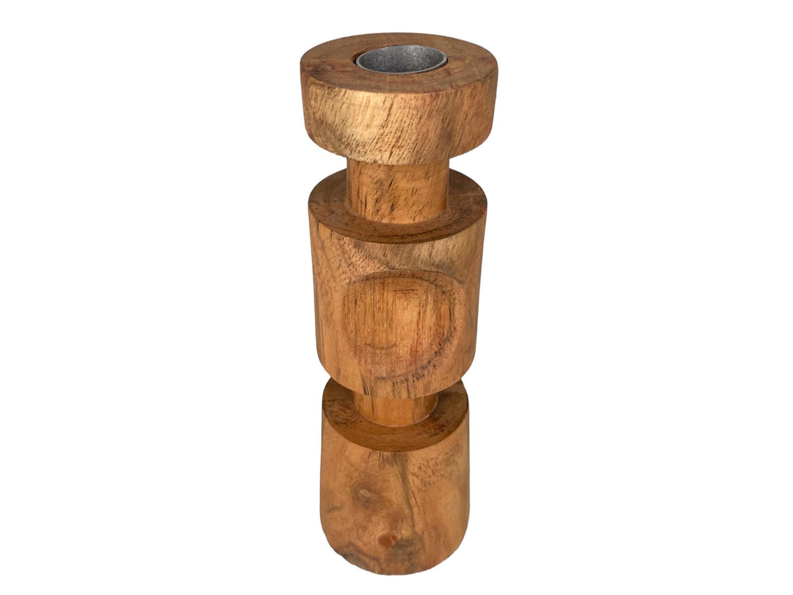 Candelabro Madera 18Cm Cafe