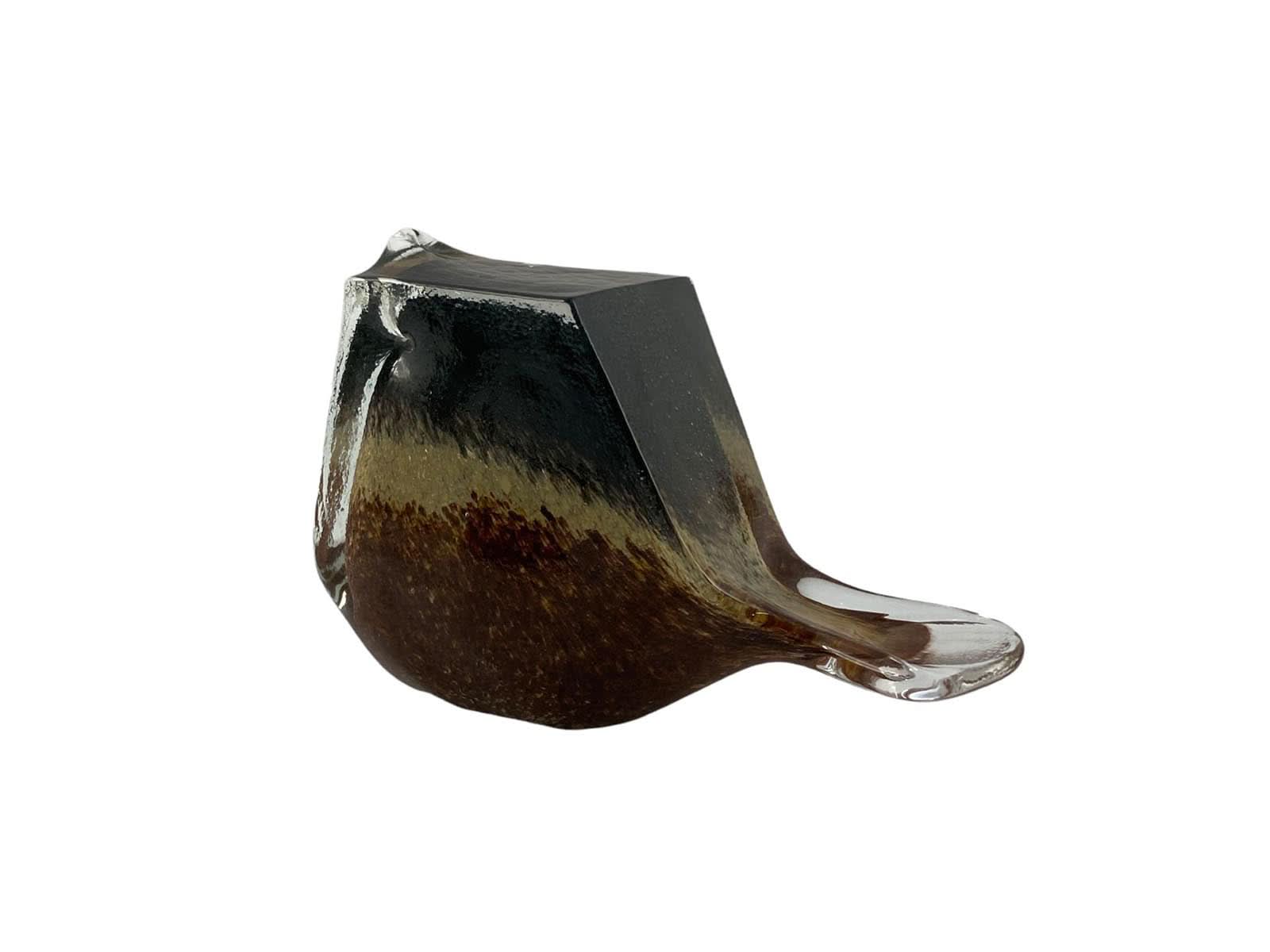Figura Pajaro Vidrio 12Cm Café