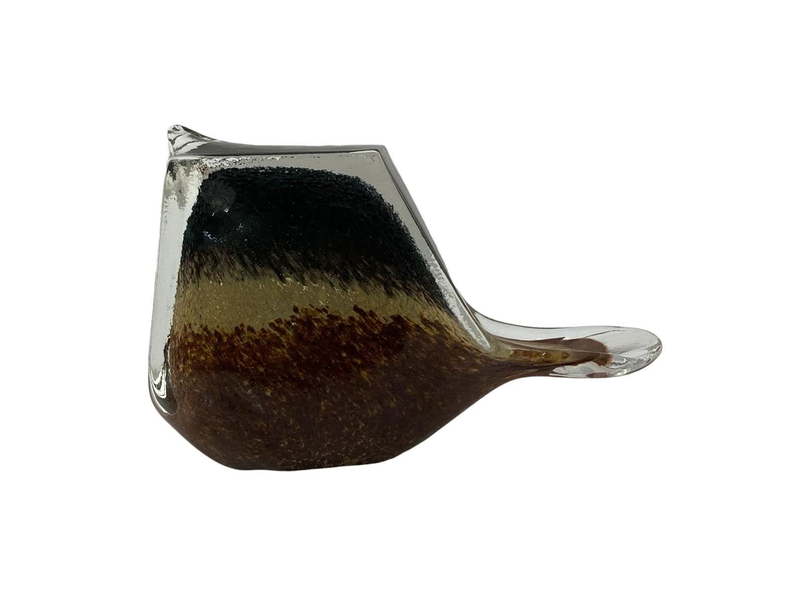 Figura Pajaro Vidrio 12Cm Café