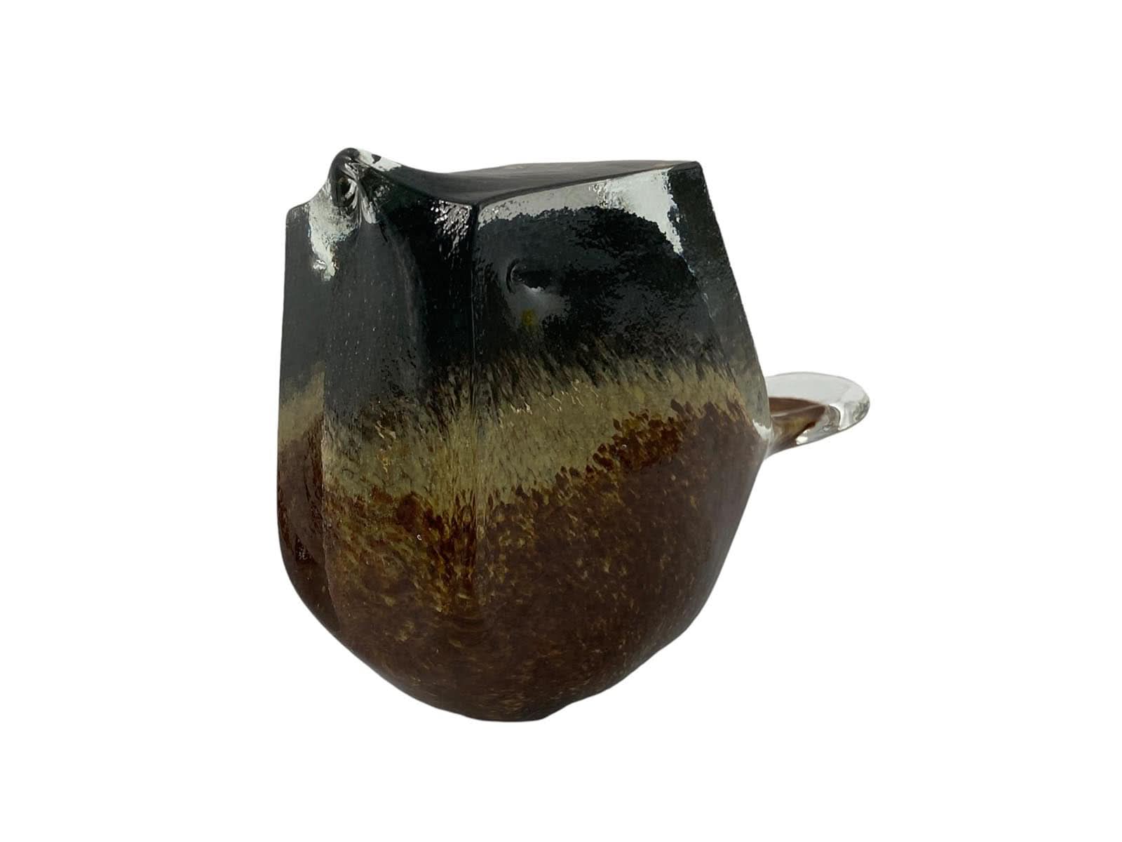 Figura Pajaro Vidrio 12Cm Café