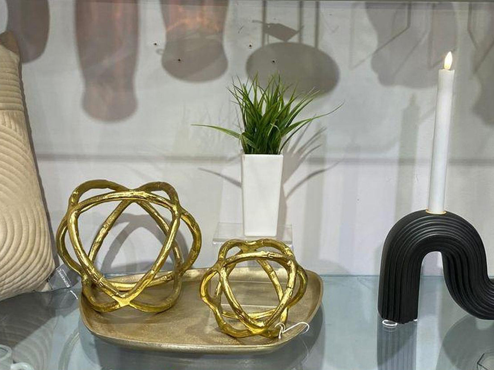Figura Esfera Aluminio Dorado