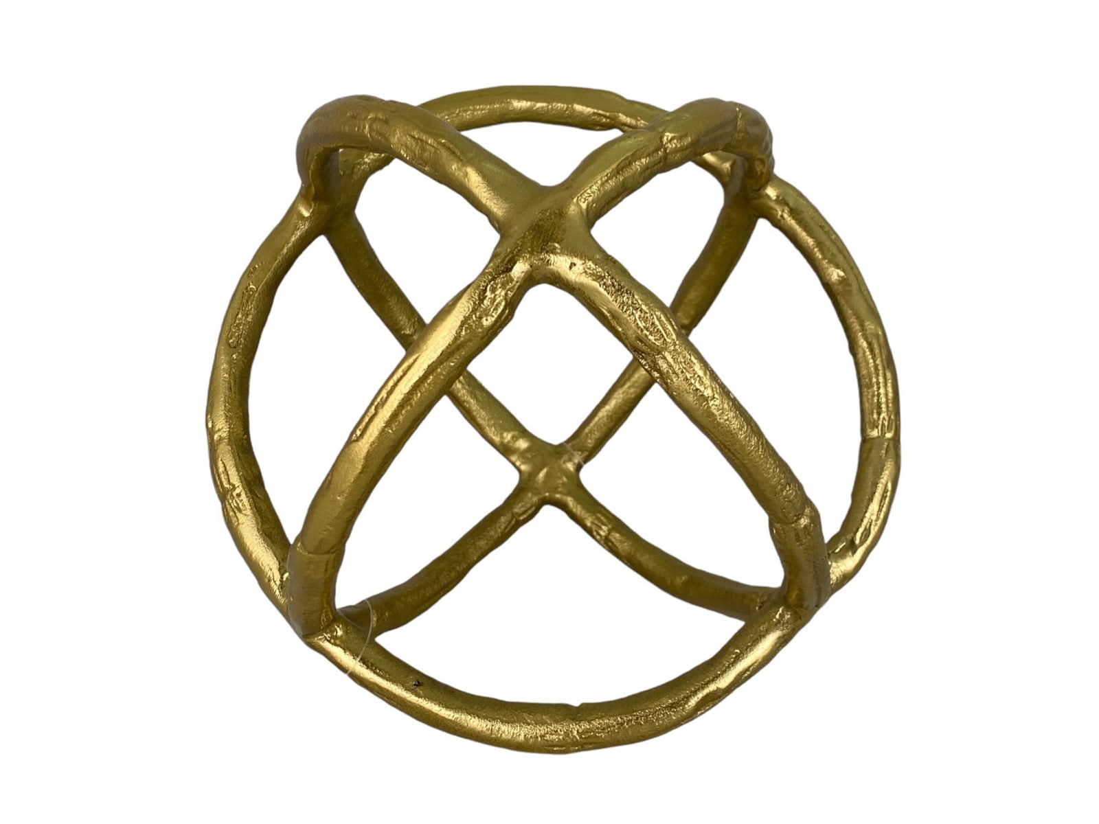 Figura Esfera Aluminio Dorado 22cm