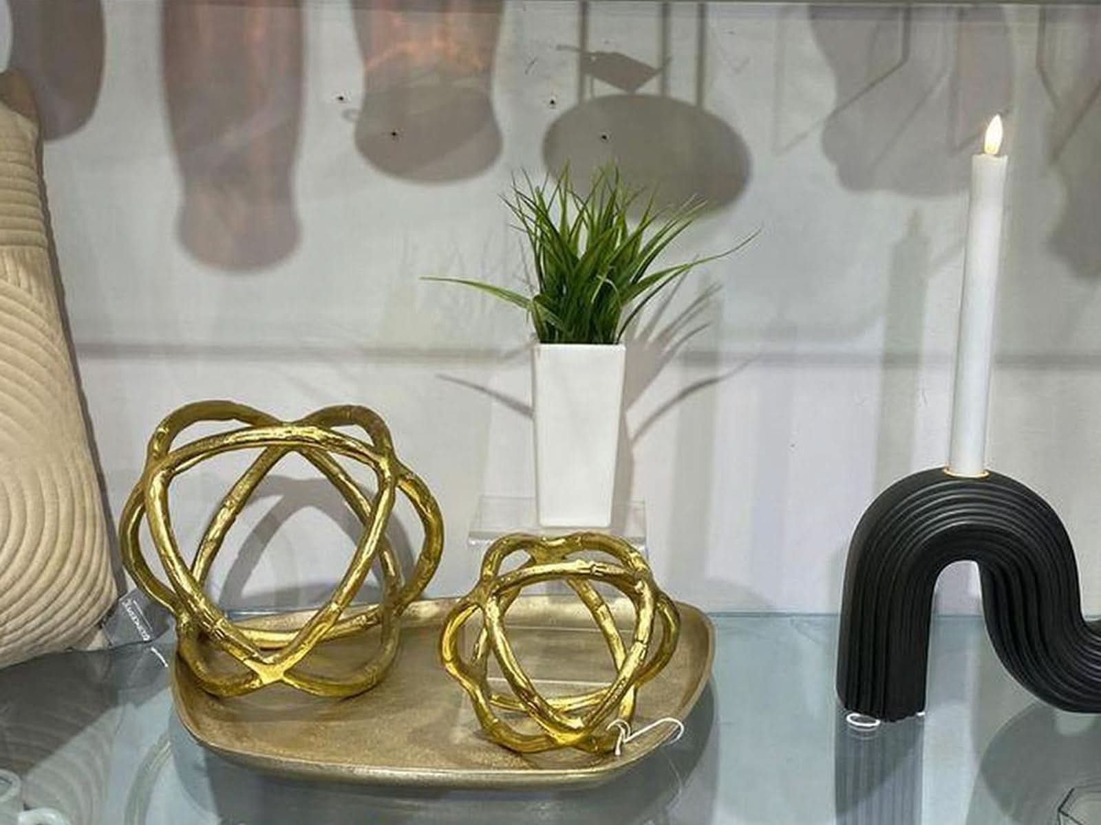 Figura Esfera Aluminio Dorado