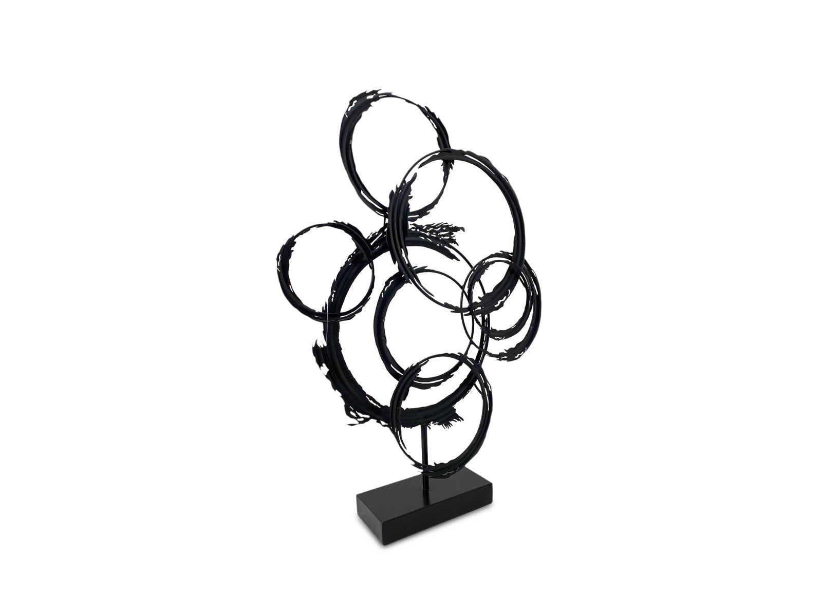 Figura Decorativa Abstracta Hierro 40 Cm Negro