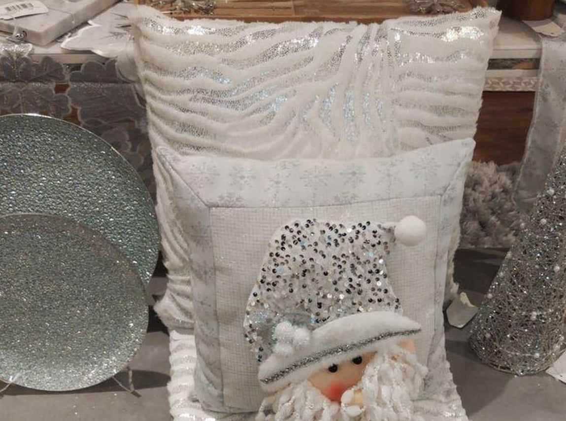 Cojin Navidad 45X45cm Plata