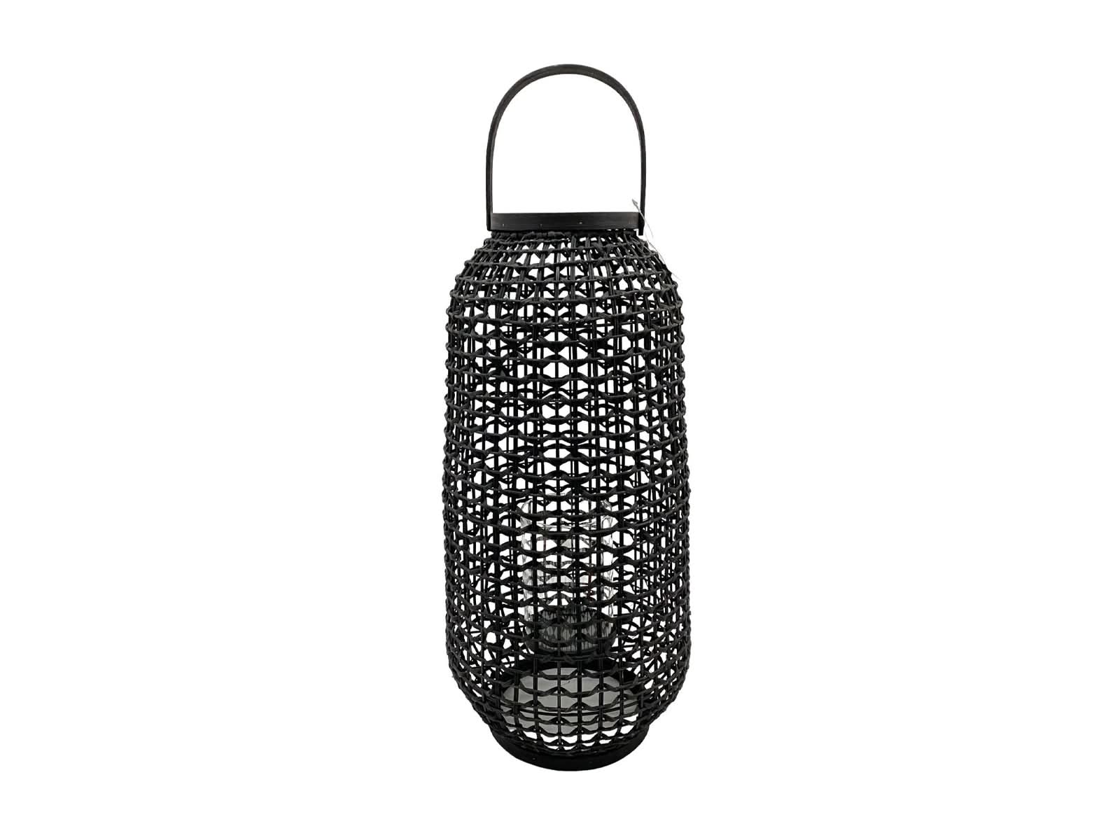 Linterna Negro Rattan 55 Cm