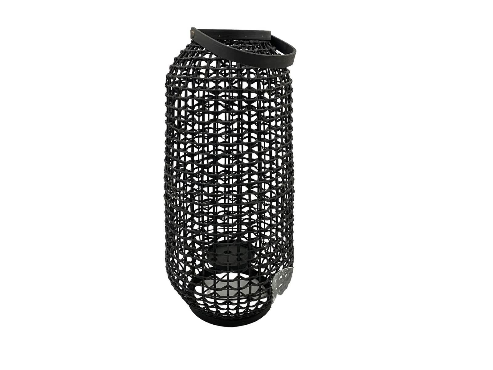 Linterna Negro Rattan 55 Cm