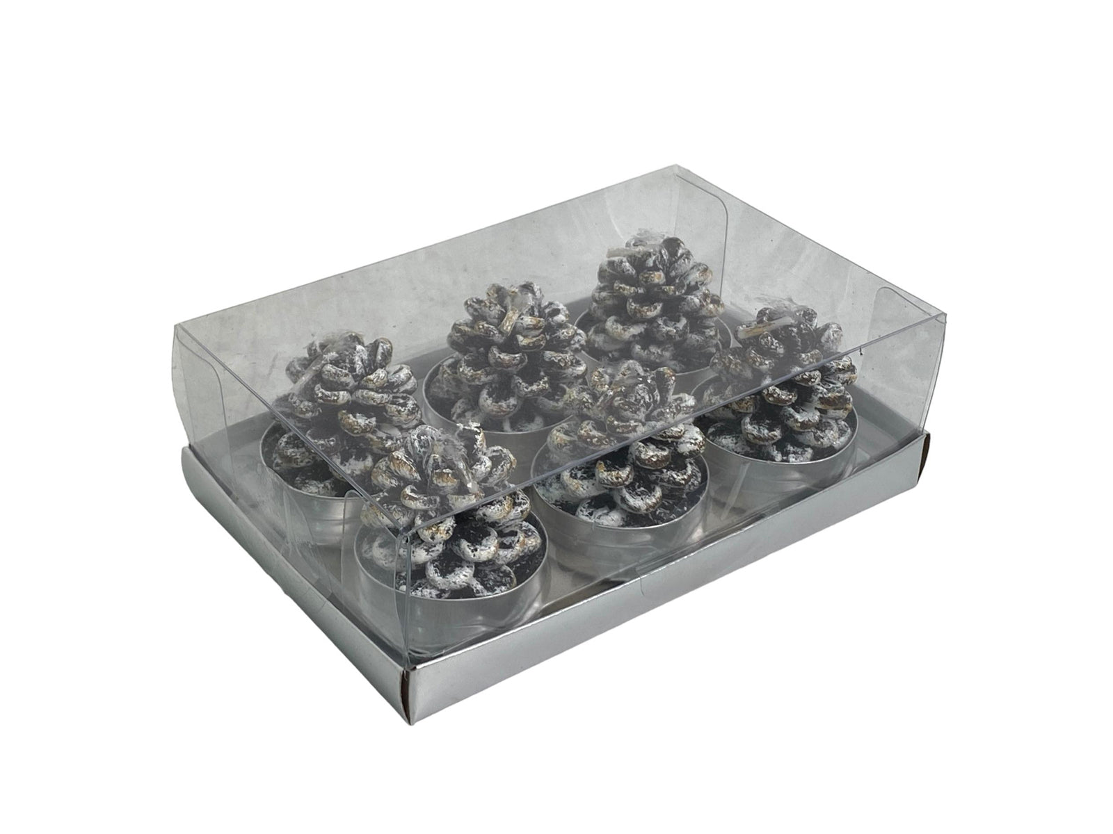 Set X6 Velas Piña Navideña 14X9Cm Cafe