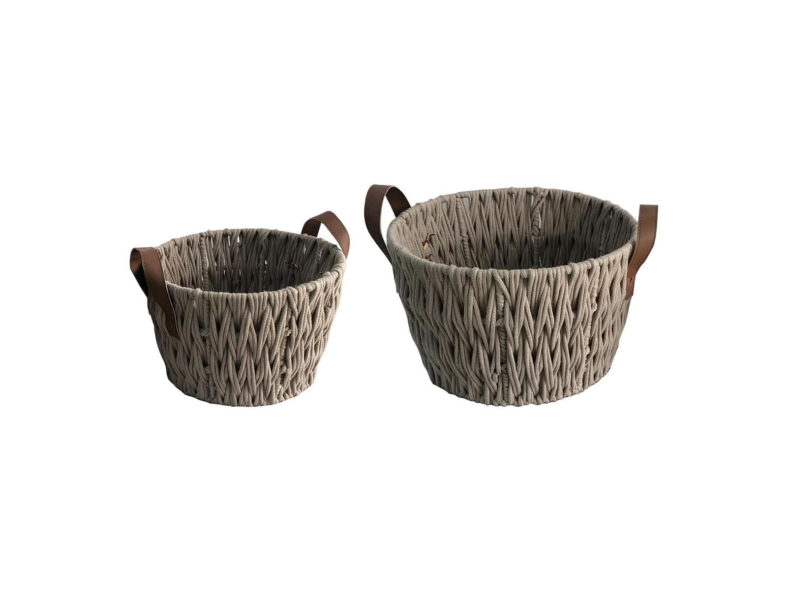 Set X2 Cestos Decorativos 32Cm Café