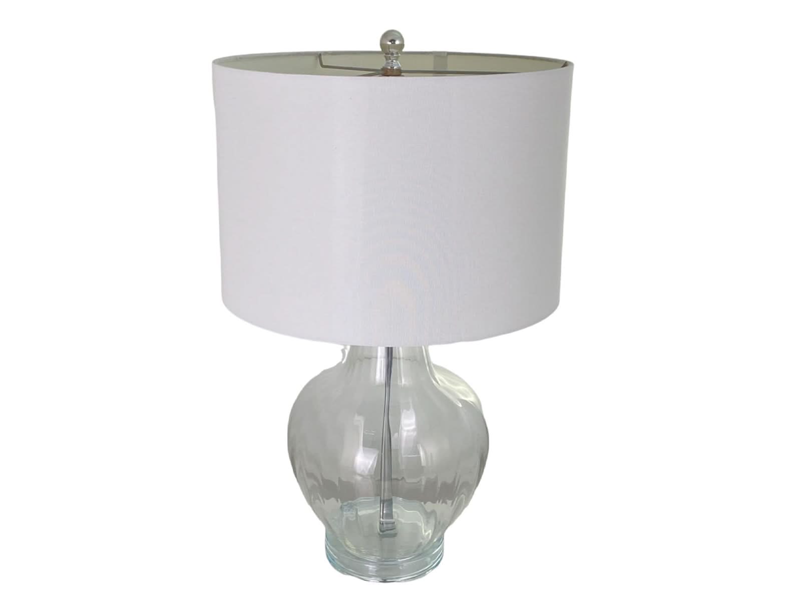 Lampara De Mesa Vidrio 68X37 Cm Sundance Blanca