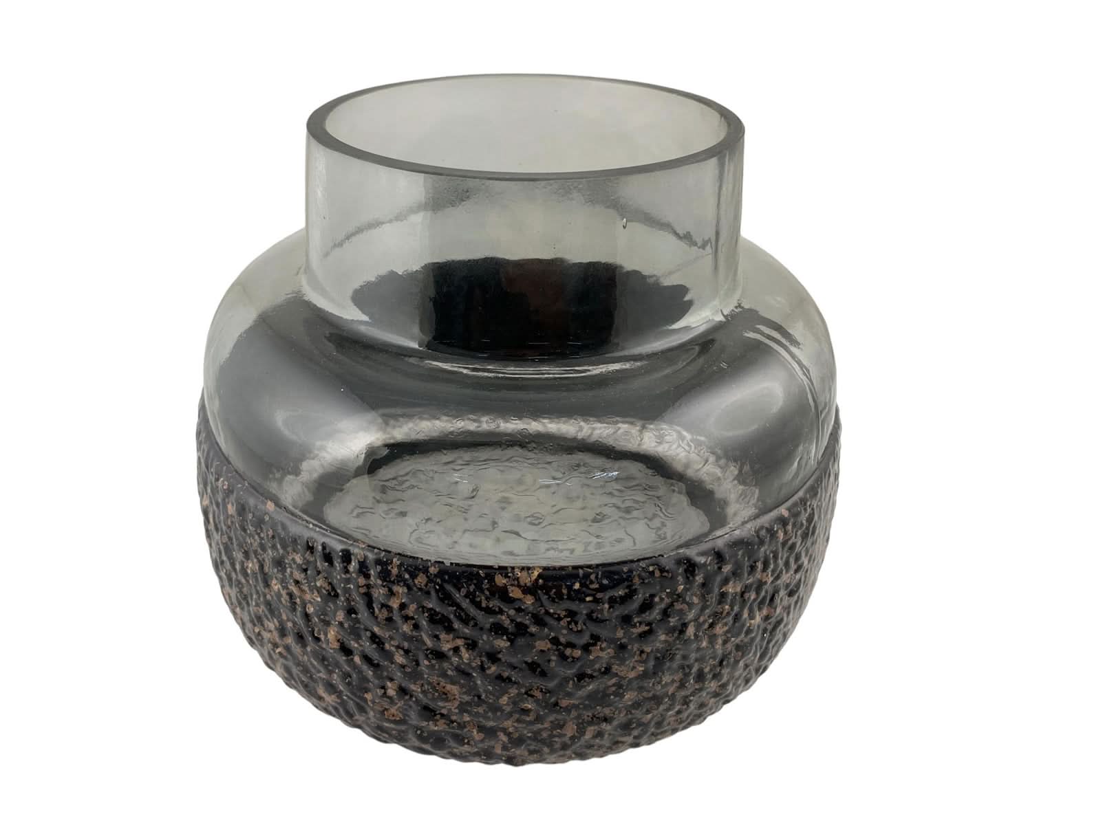Florero Vidrio Negro 16 cm