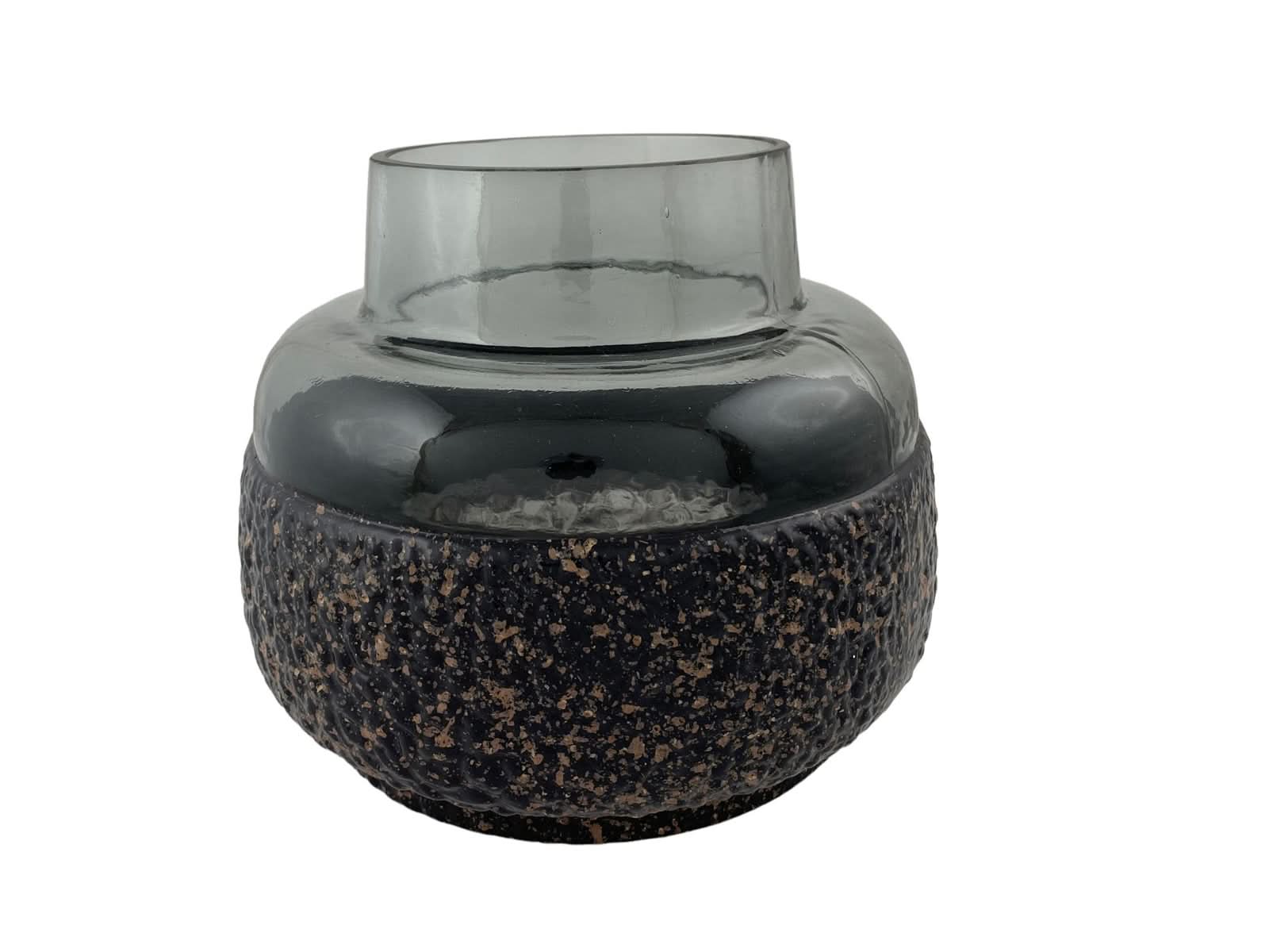 Florero Vidrio Negro 16 cm