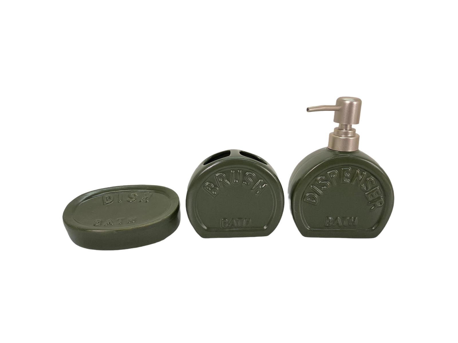 Set X 3 Accesorios Baño Verde