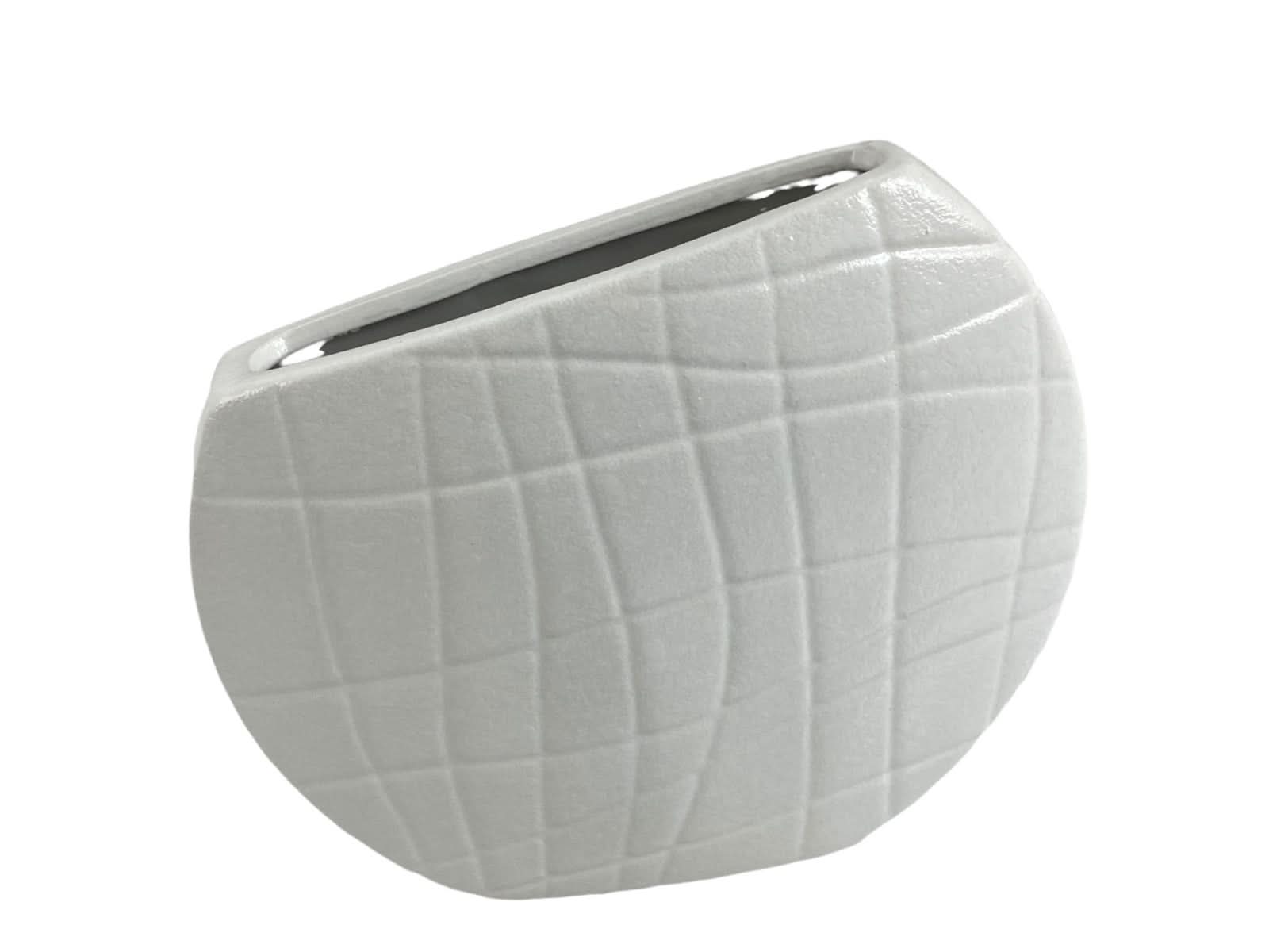 Florero Ceramica Blanco 20 cm