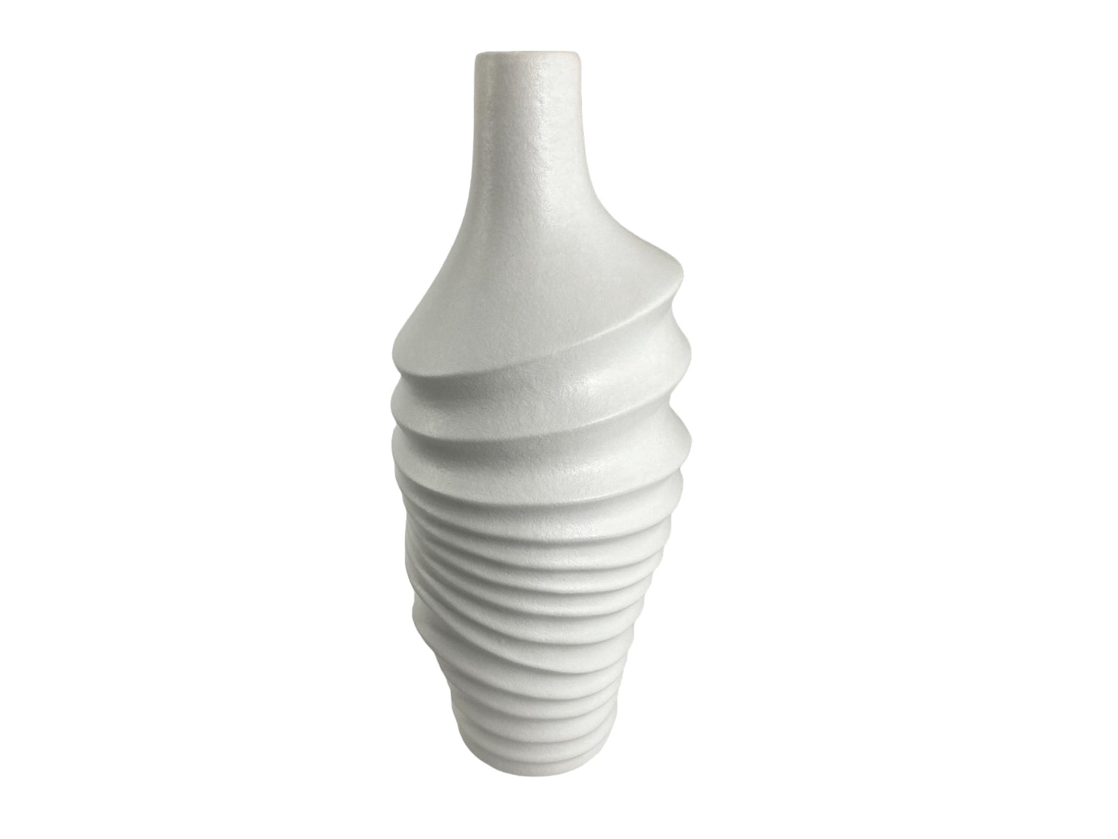 Florero Ceramica Blanco Turritella