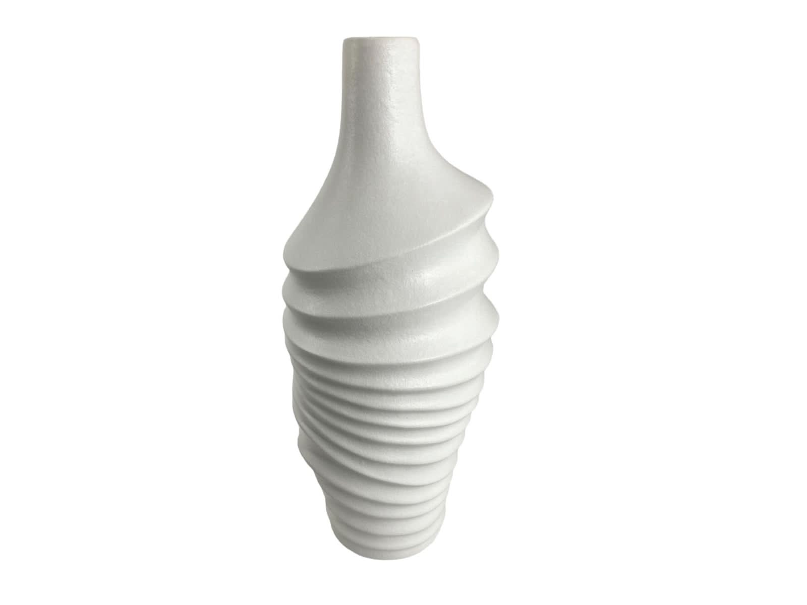 Florero Ceramica Blanco Turritella